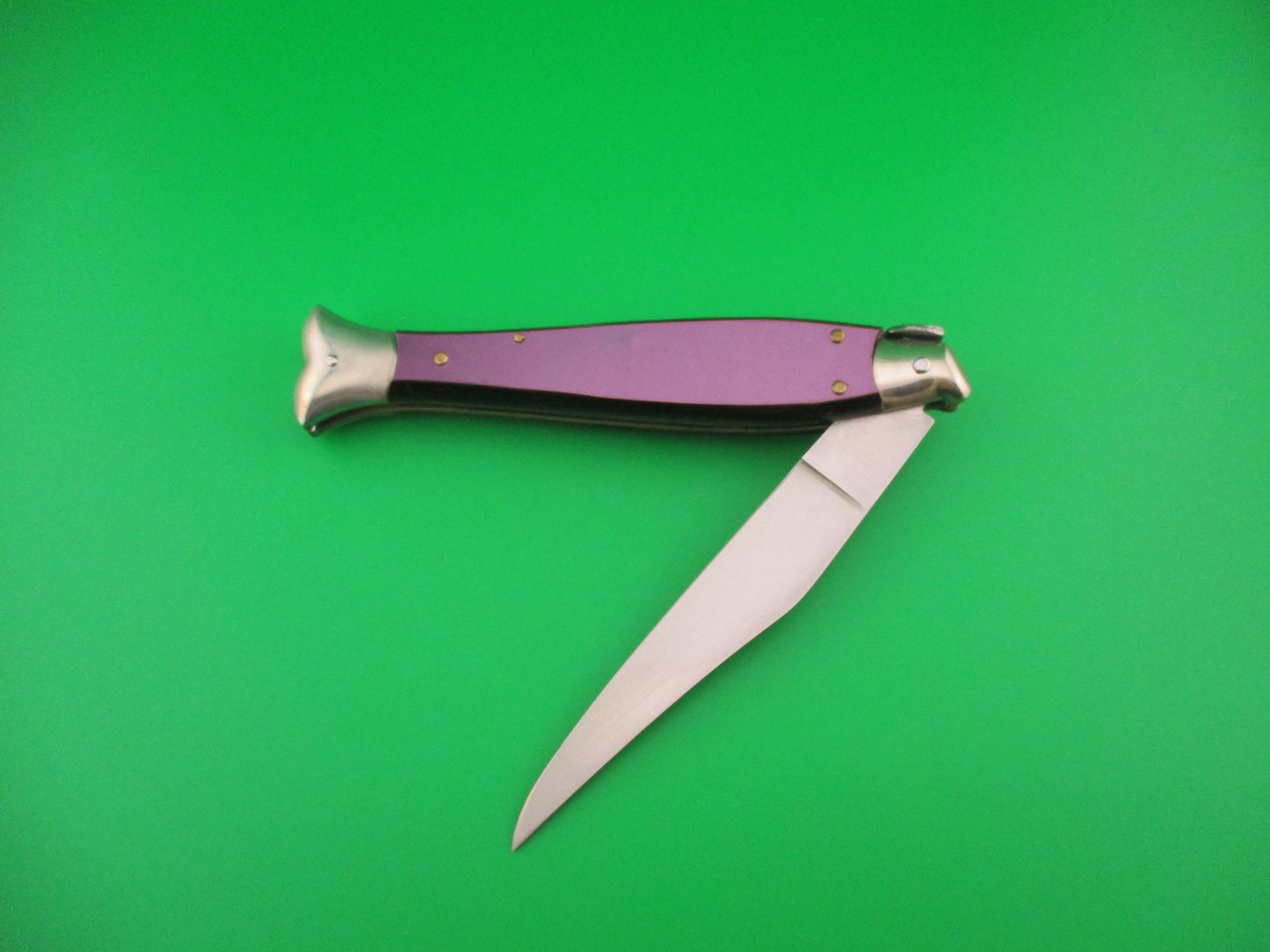 Sterile 25cm Italian PURPLE Fishtail Picklock NOS vintage automatic knife