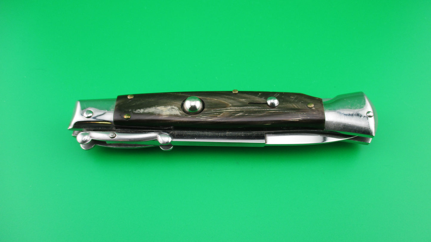 AKC Italy 23cm Italian Swing guard Black & Brown horn automatic knife