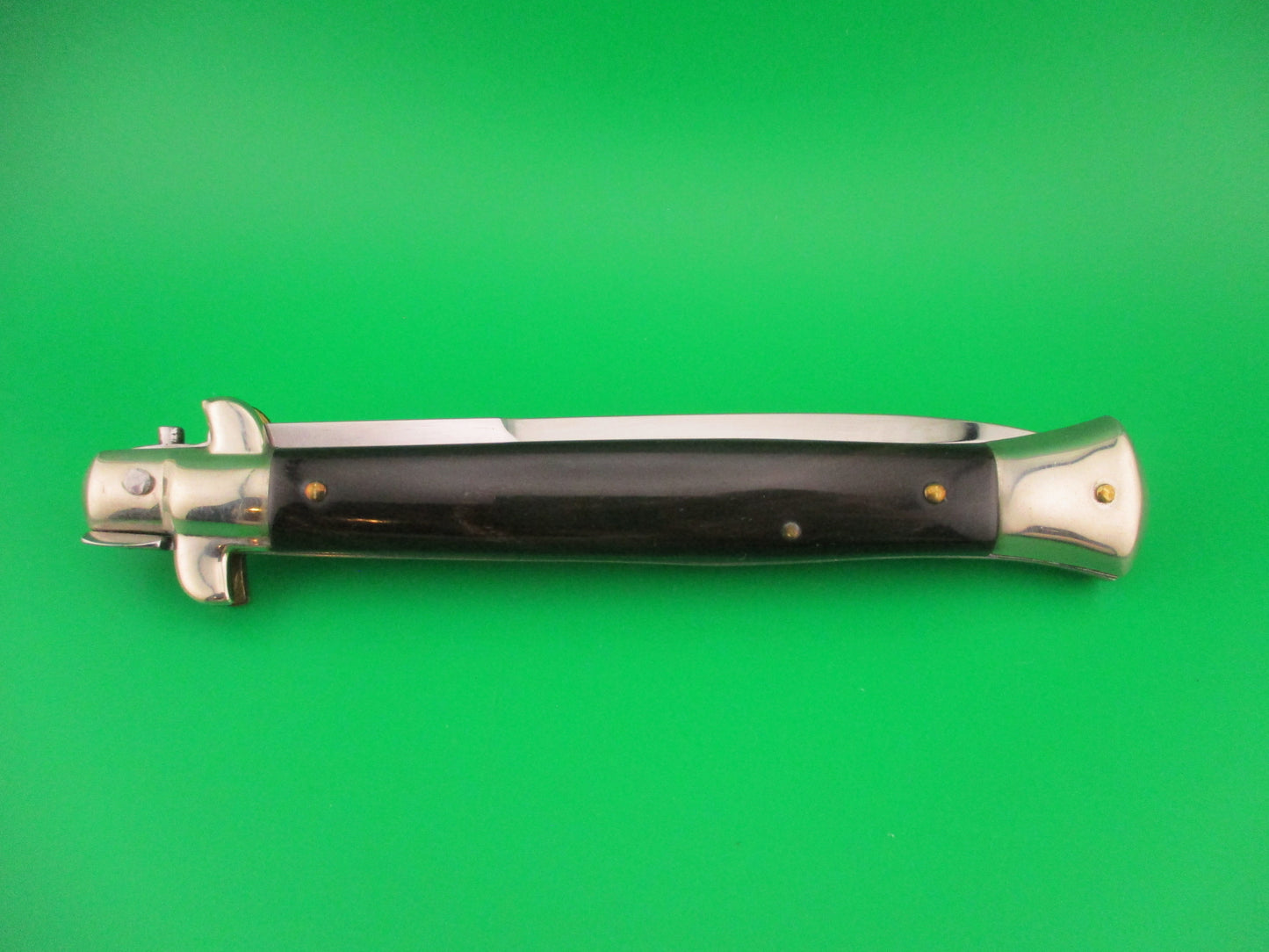 Walt's Flat Guard 28cm Italian Picklock Bayonet blade Black & brown horn automatic knife