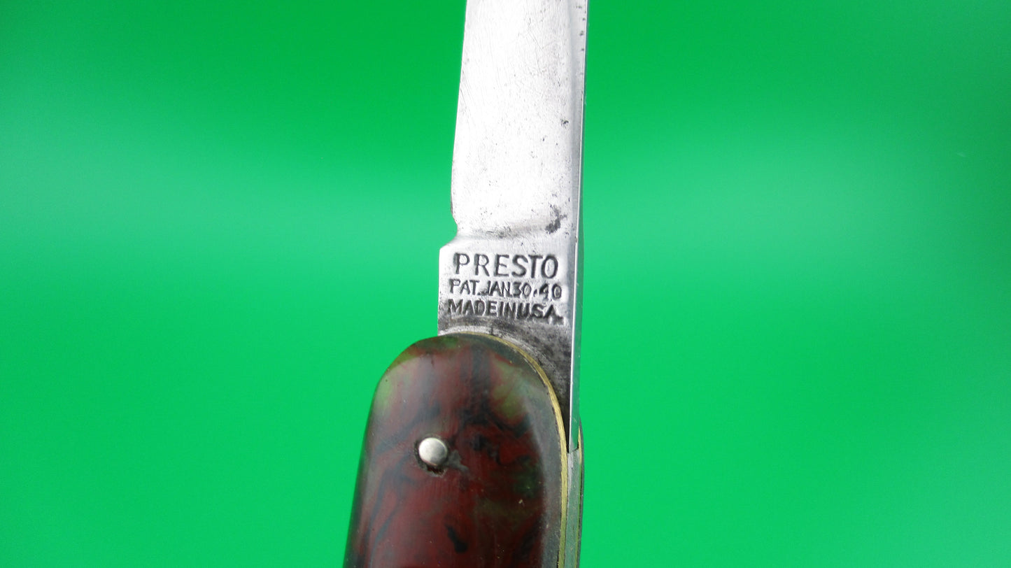 z PRESTO Double Red & Green Vintage switchblade knife