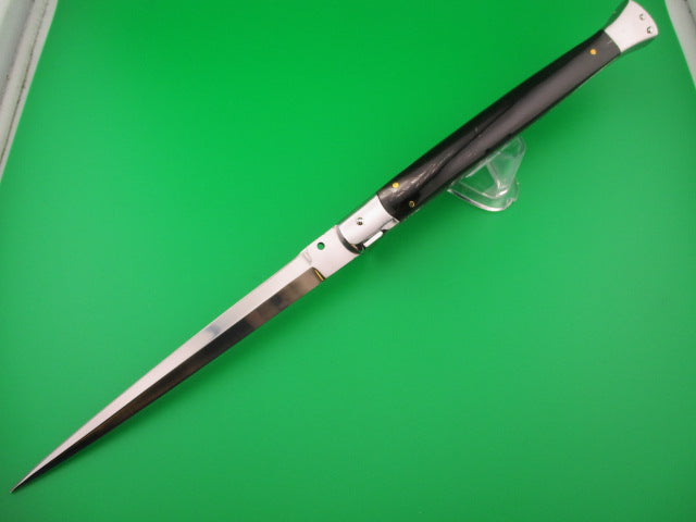 35cm Skull Button Wicked Stiletto Dagger Horn Custom automatic knife