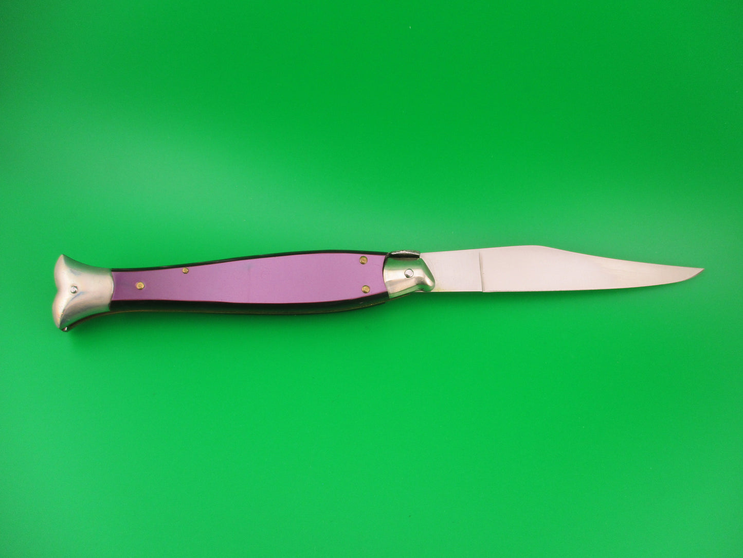 Sterile 25cm Italian PURPLE Fishtail Picklock NOS vintage automatic knife