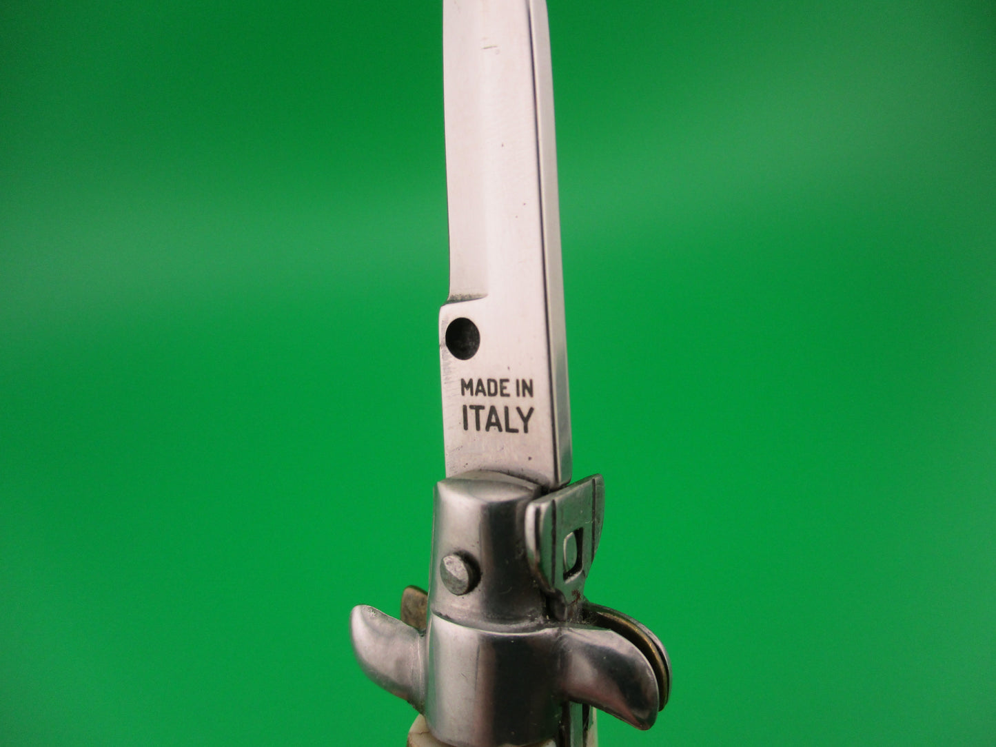 MADE IN ITALY 12cm Italian Stag swivel bolster small automatic knife