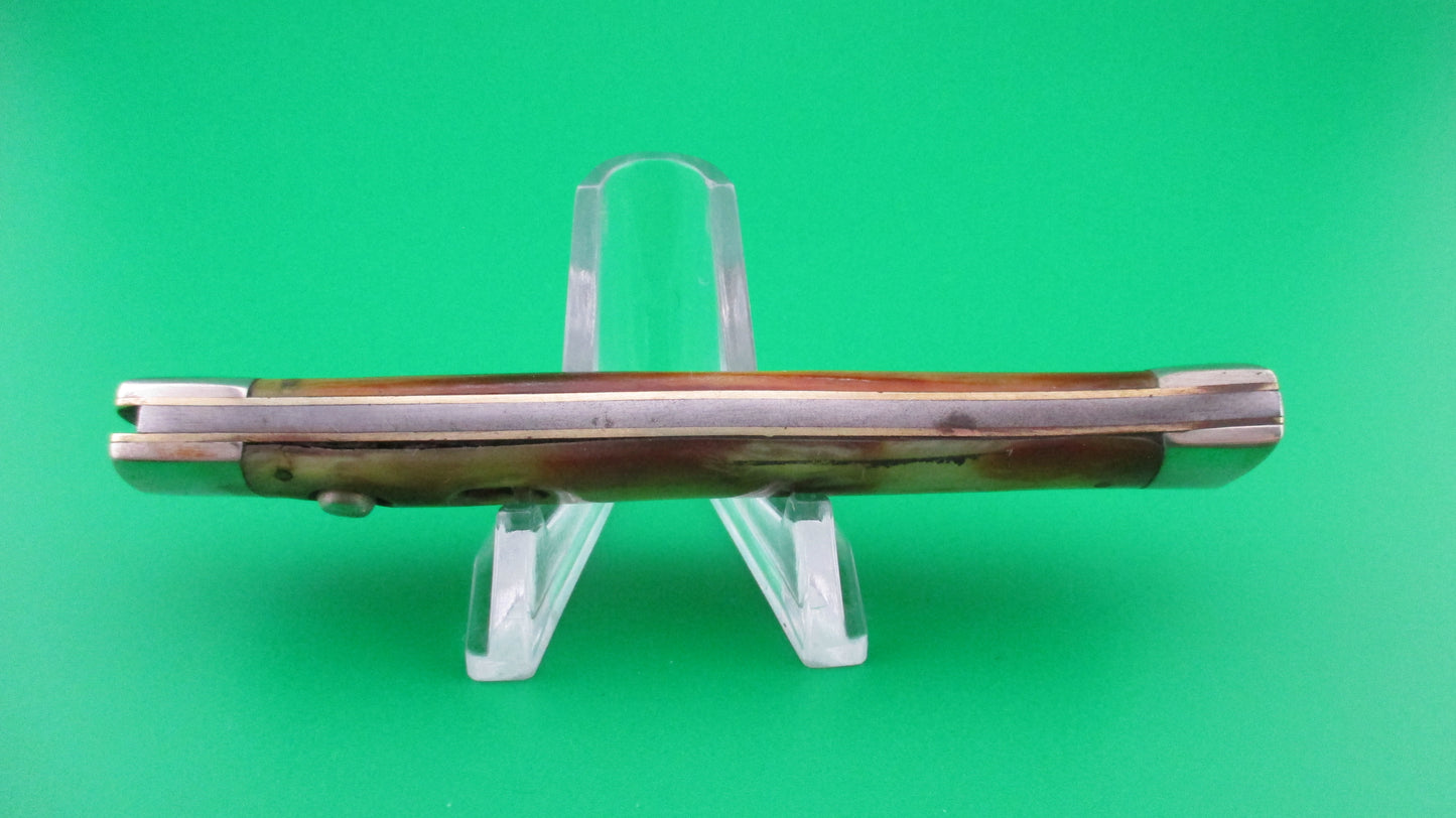 z SCHRADE WALDEN Fishtail Vintage Horn celluloid switchblade knife