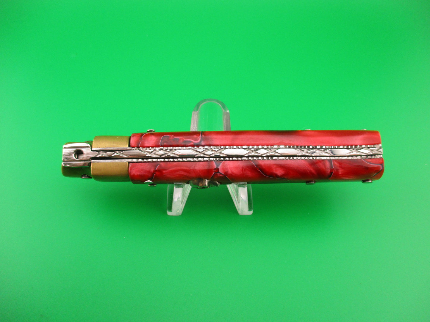 z Sons of Italy Omerta 22cm Italian Customized Picklock Skull button Red Kirinite switchblade