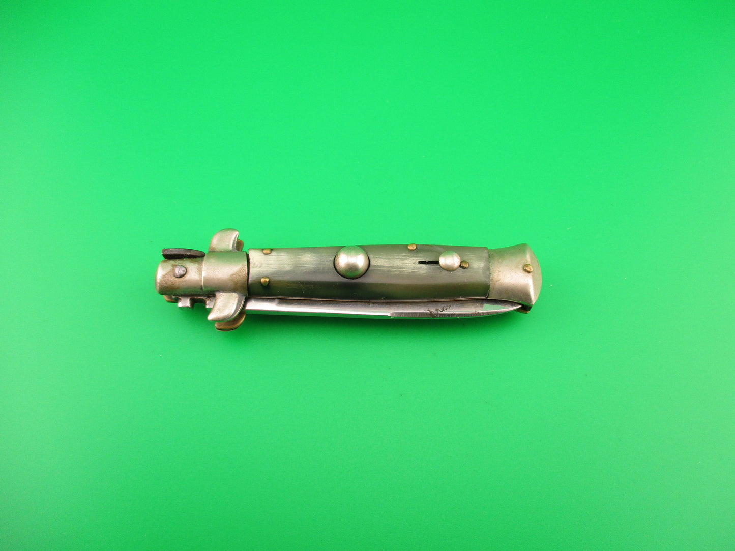 Rostfrei (slant) 16cm Italian Transitional Stiletto swivel bolster vintage 1960s automatic knife