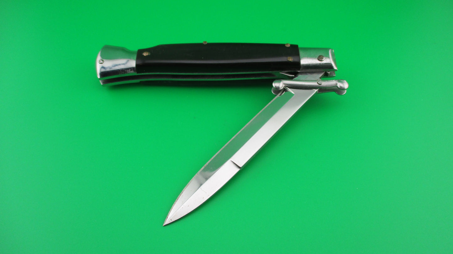 AKC Italy 23cm Italian Swing guard Black & Brown horn automatic knife