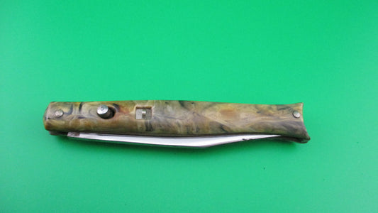 z COLONIAL SHUR-SNAP Fishtail 1st Gen Coffee & Cream swirl switchblade knife