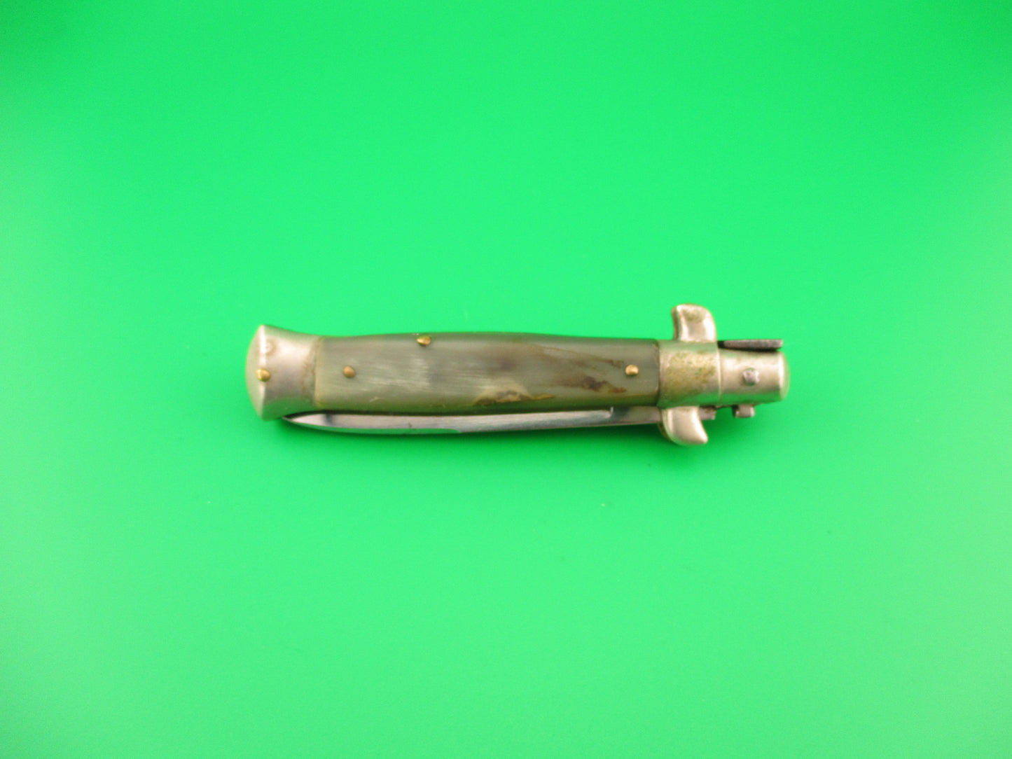 Rostfrei (slant) 16cm Italian Transitional Stiletto swivel bolster vintage 1960s automatic knife