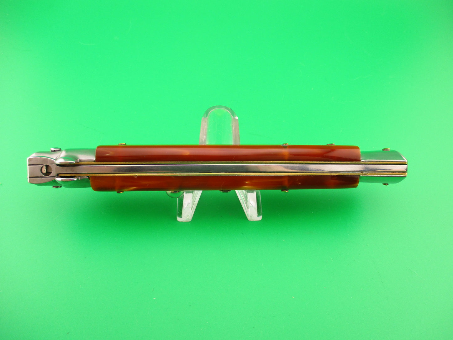 STILETTO ITALY 28cm Italian Swivel bolster Orange Pearlex automatic knife