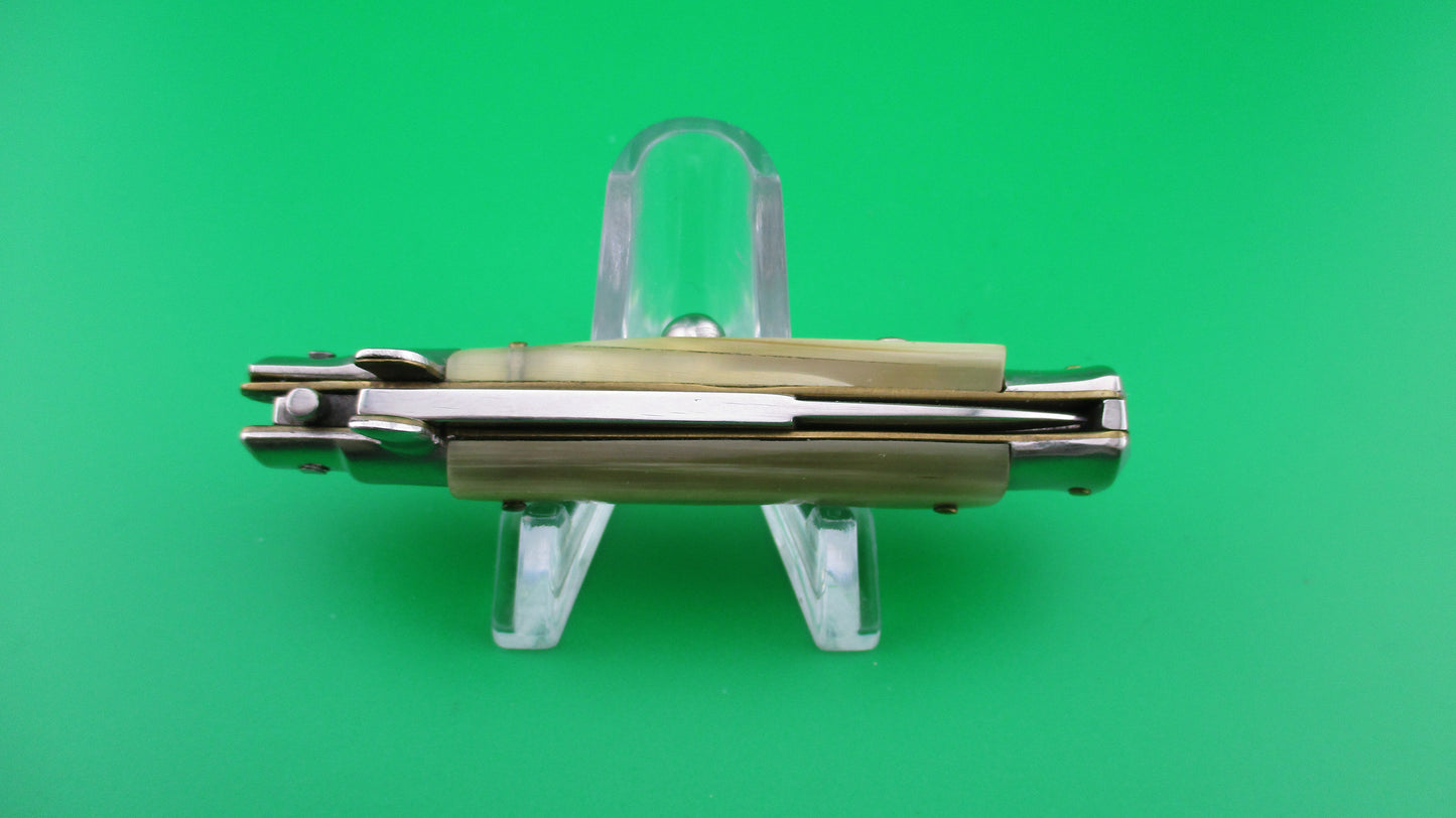 z ROSTFREI 14cm Italian Transitional Yellow & Cream horn automatic knife
