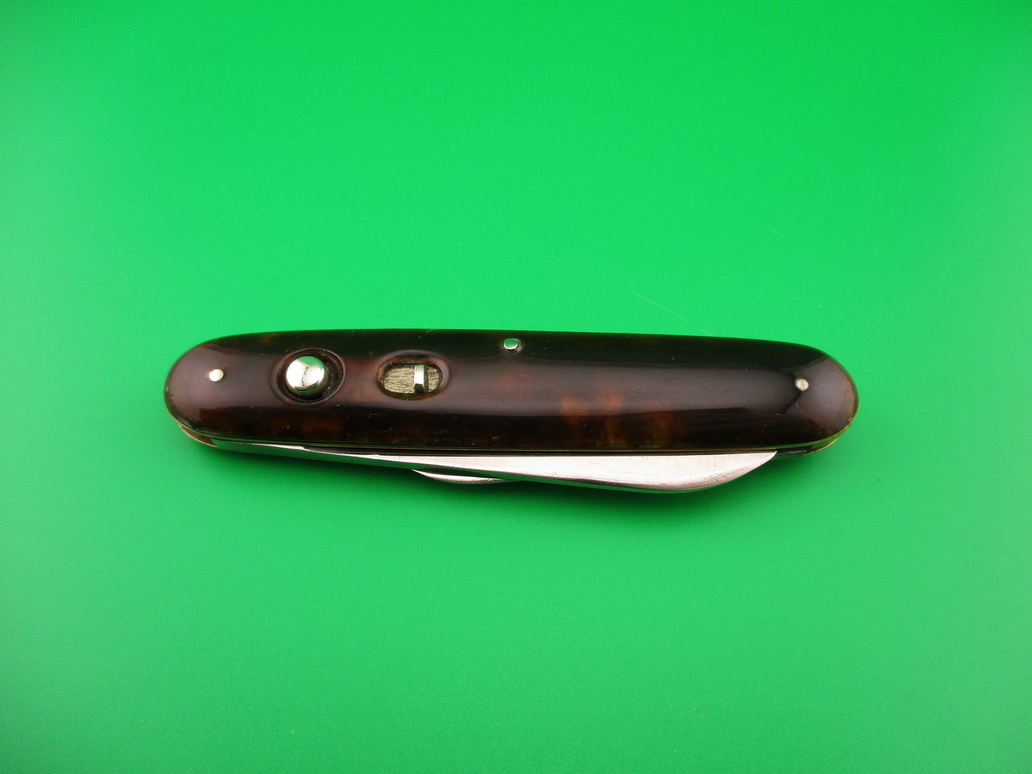 Early SCHRADE CUT CO Large Double Tortoise Spear blade vintage automatic knife