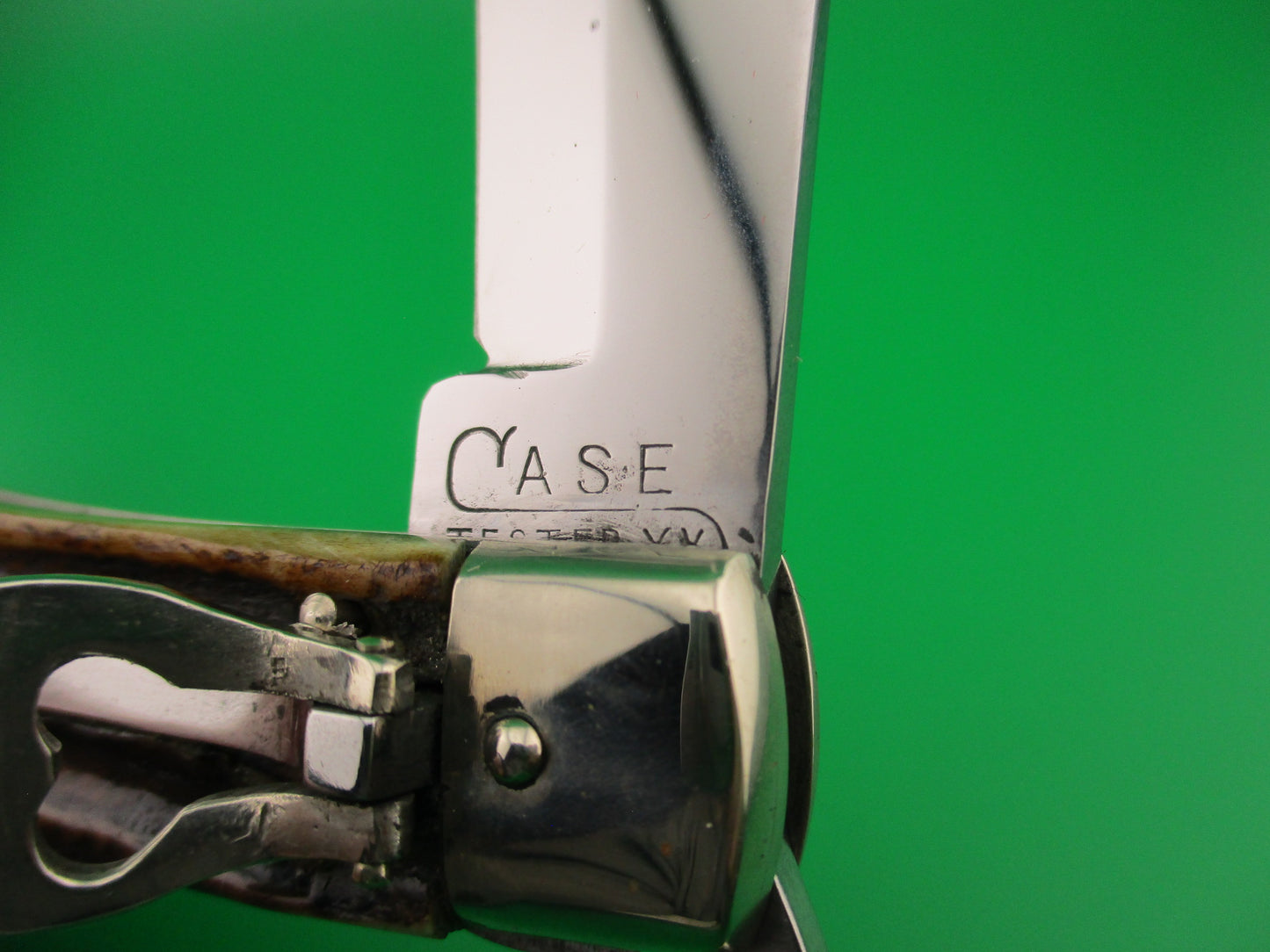 WR CASE & Sons CASE TESTED XX 5171L Lever automatic knife w Stag handles NICE