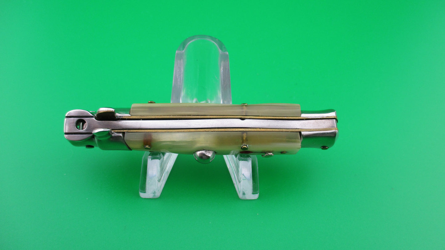z ROSTFREI 14cm Italian Transitional Yellow & Cream horn automatic knife