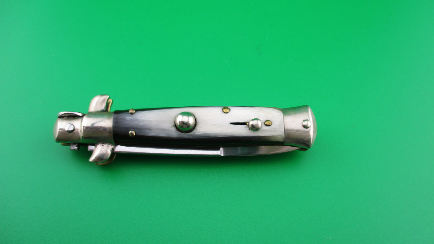 z Sterile 14cm Italian Picklock Bayonet horn 1950s vintage automatic knife