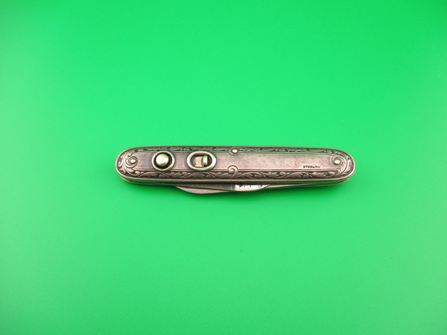Schrade Cut Co Medium double Sterling Silver Deluxe automatic knife SS740DF