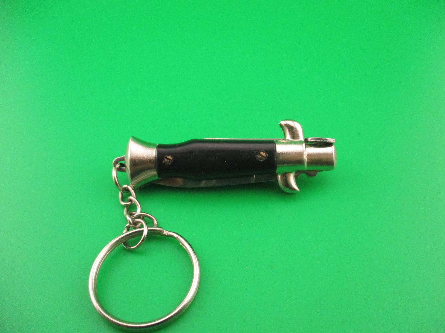 Anchor INOX 10cm Italian Keychain Picklock Stiletto Black mini automatic knife