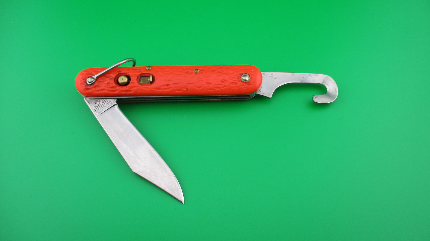 z CAMILLUS vintage MC1 Orange paratrooper automatic knife with hook blade