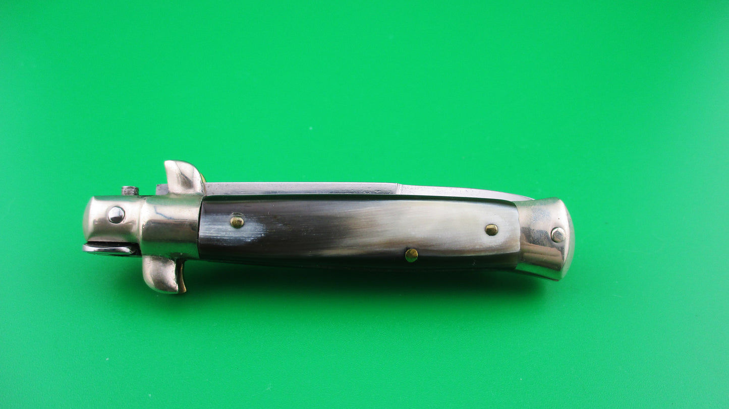 z Sterile 14cm Italian Picklock Bayonet horn 1950s vintage automatic knife