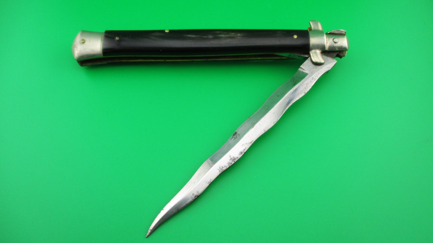 MADE ITALY 6 33cm Italian Picklock KRIS Horn 1950s Vintage automatic knife