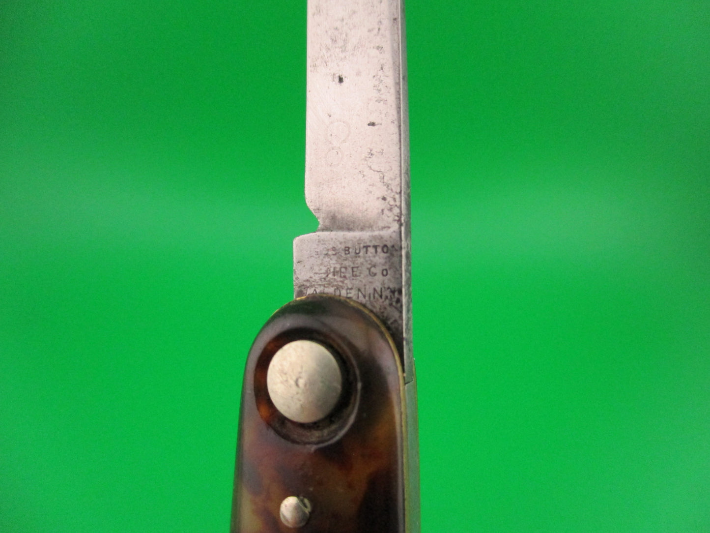 Press Button Knife Co #102 medium double Tortoise celluloid automatic knife