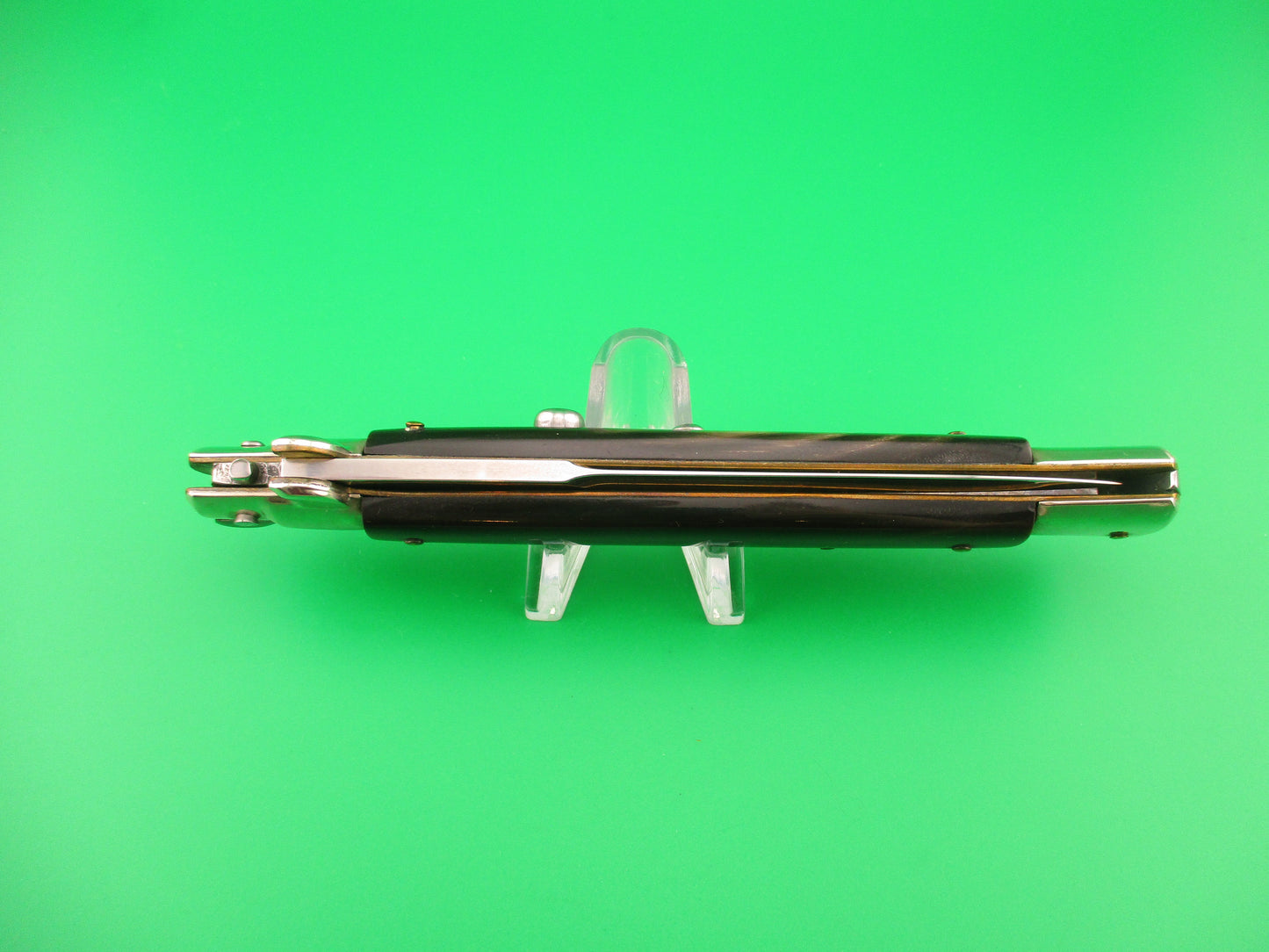Walt's Flat Guard 28cm Italian Picklock Bayonet blade Black & brown horn automatic knife