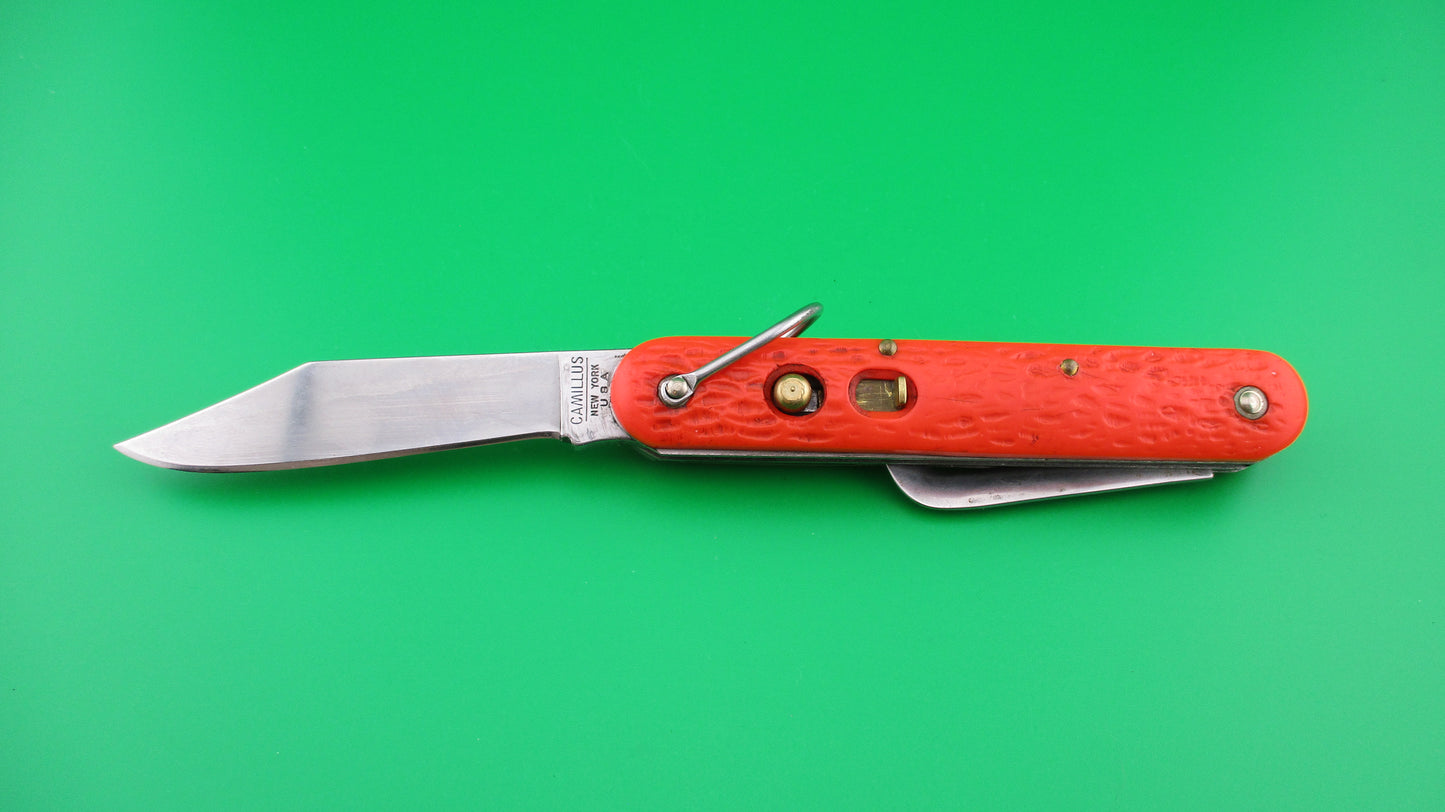 z CAMILLUS vintage MC1 Orange paratrooper automatic knife with hook blade