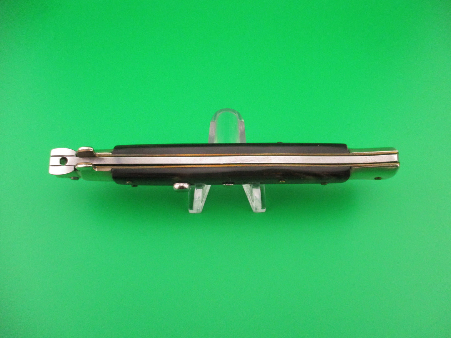 Walt's Flat Guard 28cm Italian Picklock Bayonet blade Black & brown horn automatic knife