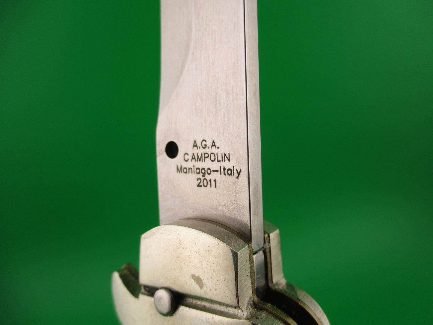 z AGA CAMPOLIN Maniago Italy 2011 28cm Italian Lockback Horn S guard automatic knife