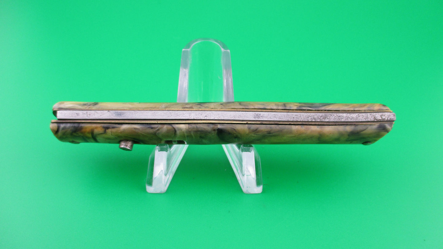 z COLONIAL SHUR-SNAP Fishtail 1st Gen Coffee & Cream swirl switchblade knife