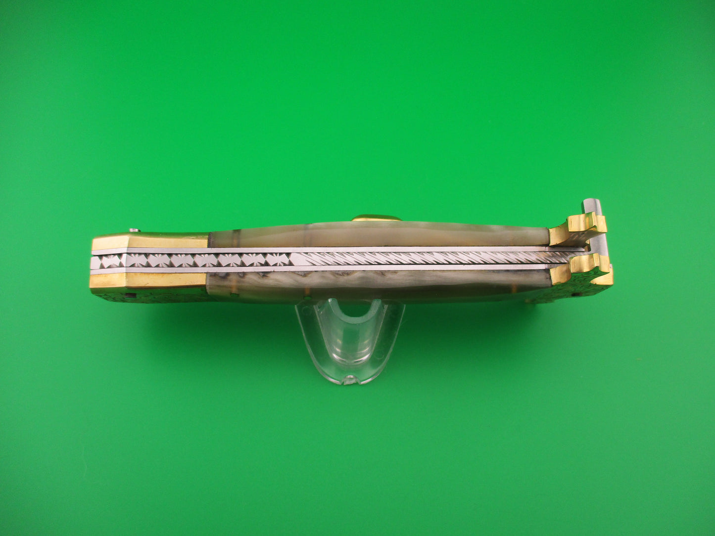 Samir Ahmad 29cm Custom Oval button & Horn Sheffield Inspired automatic knife