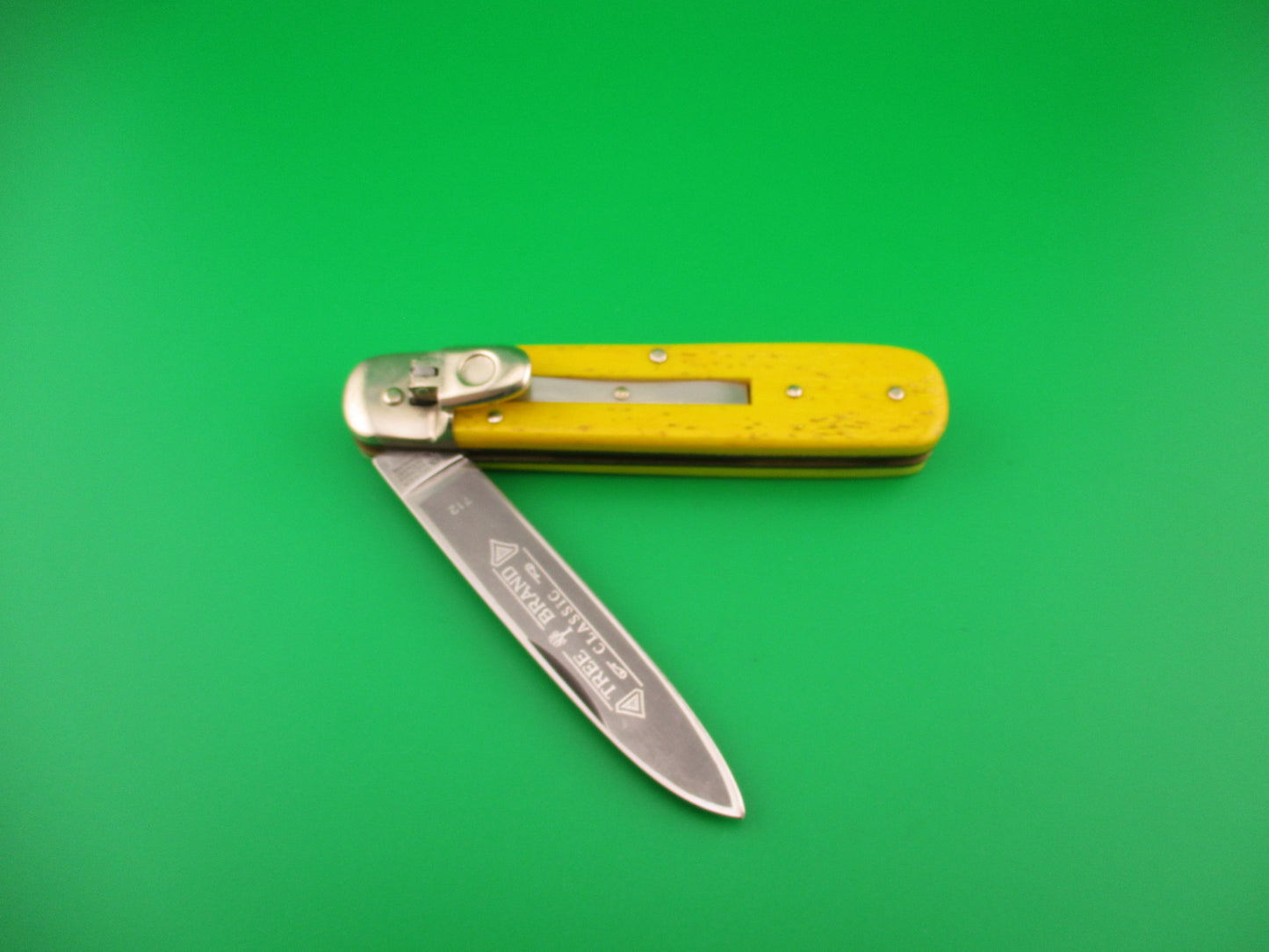 z BOKER TREE BRAND CLASSIC 712 11cm German Lever automatic knife Yellow bone
