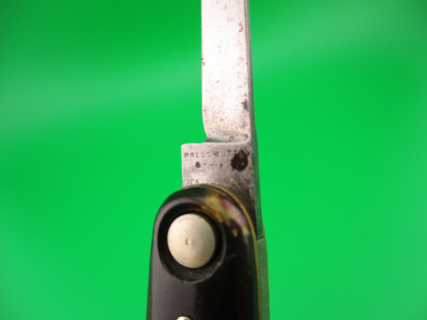 Press Button Knife Co #102 medium double Tortoise celluloid automatic knife