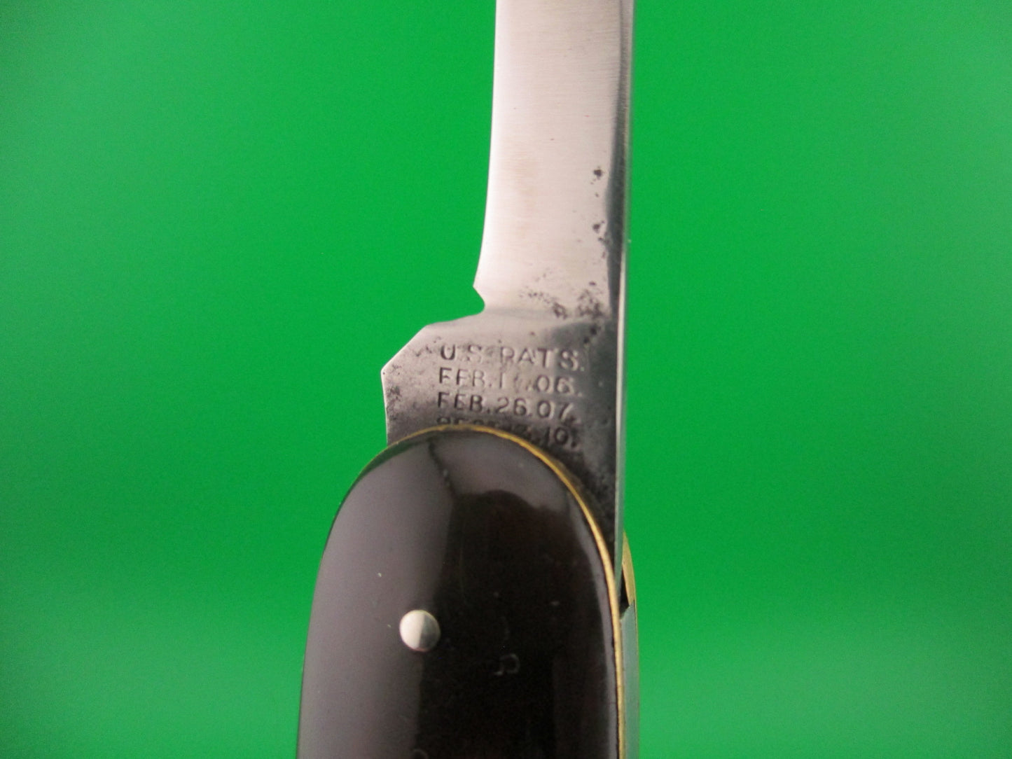 Early SCHRADE CUT CO Large Double Tortoise Spear blade vintage automatic knife