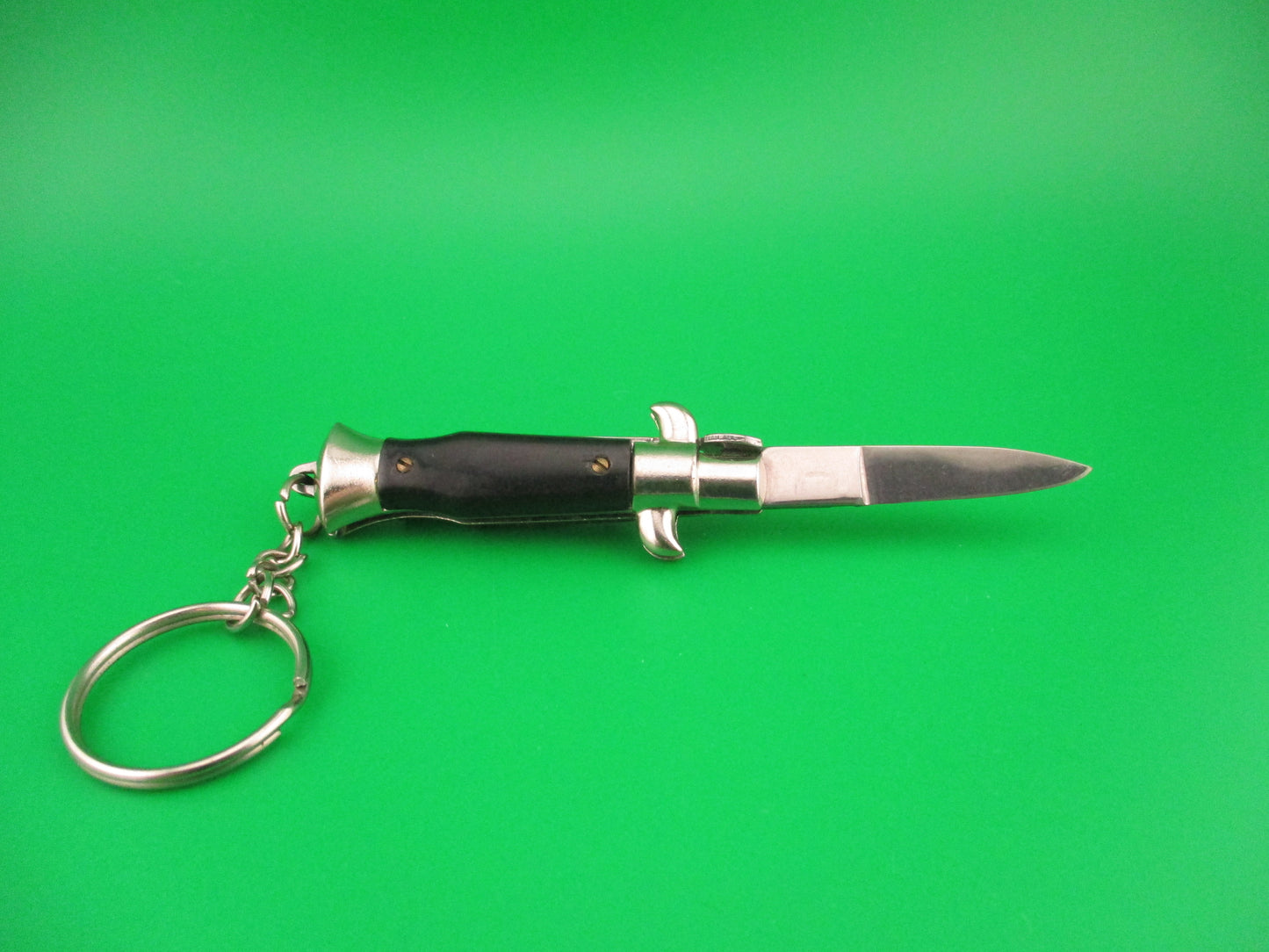 Anchor INOX 10cm Italian Keychain Picklock Stiletto Black mini automatic knife