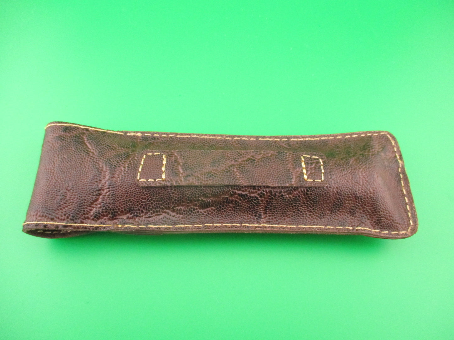 Frosolone Style Custom 11 inch Hand Made automatic knife with leather sheath