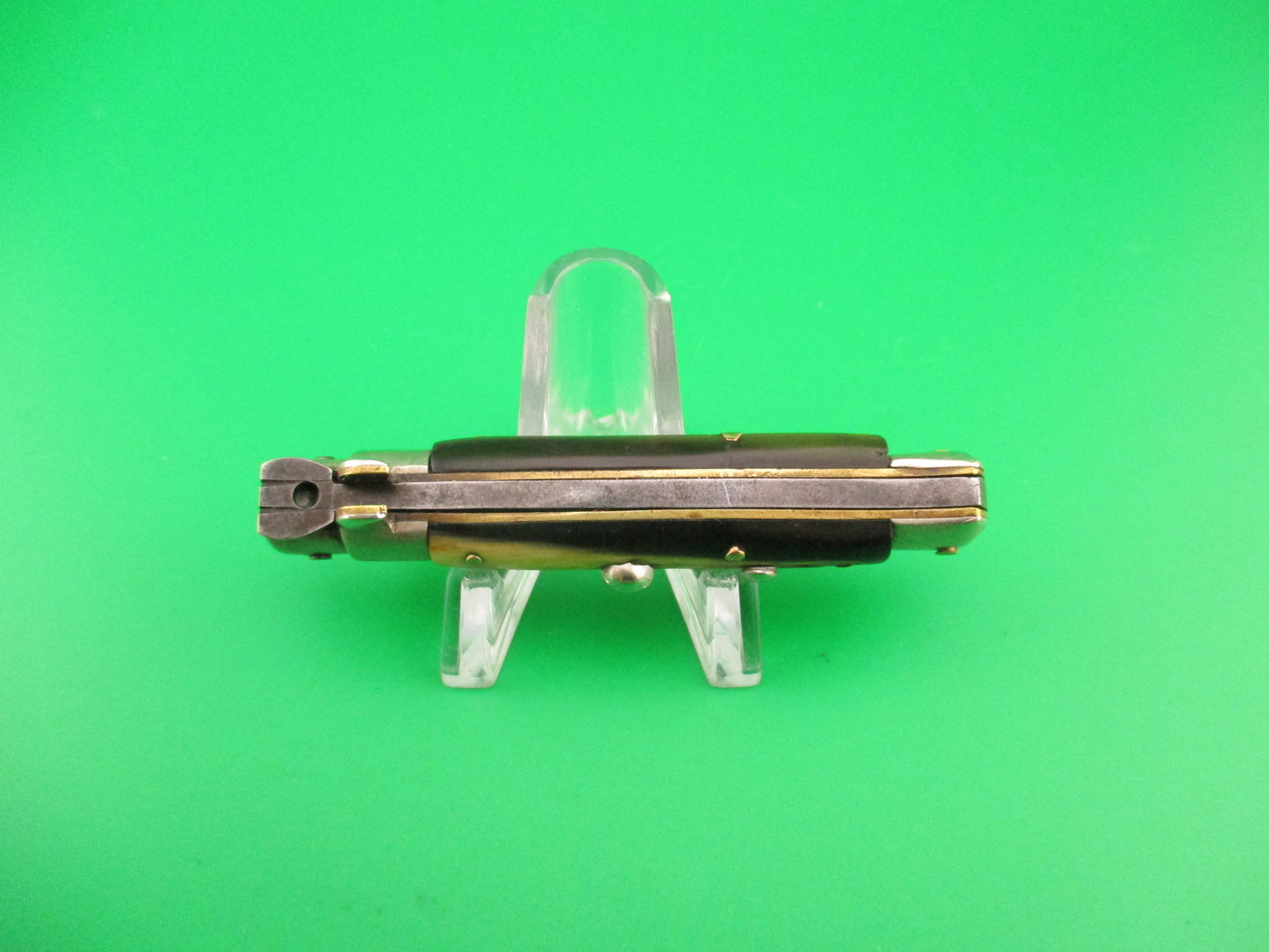 Sterile 14cm Italian picklock 1950s vintage bayonet horn automatic knife