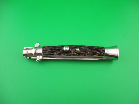 PAT 220374 INOX 28cm Spanish Faux Stag Stiletto Switchblade knife