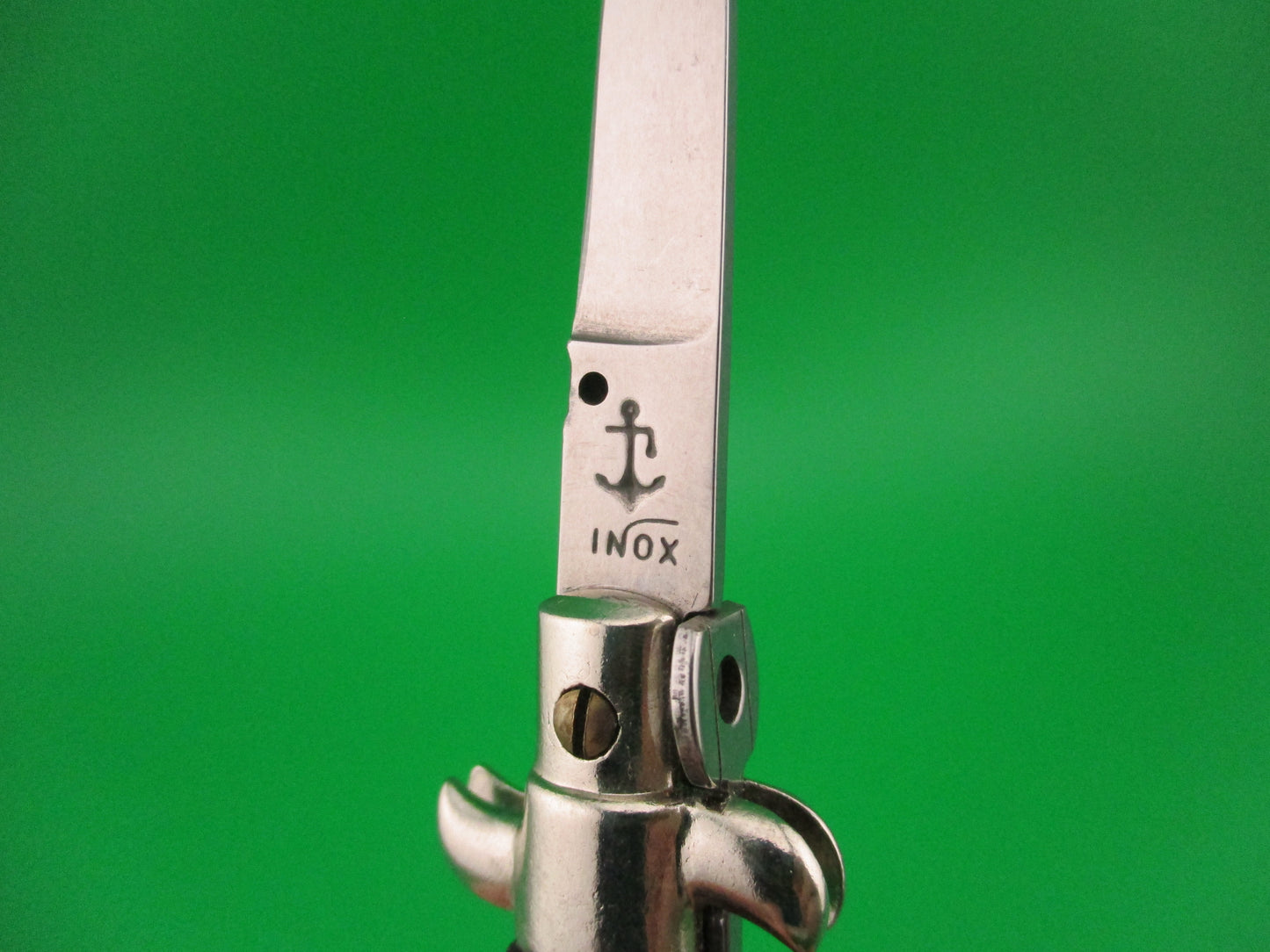 Anchor INOX 10cm Italian Keychain Picklock Stiletto Black mini automatic knife
