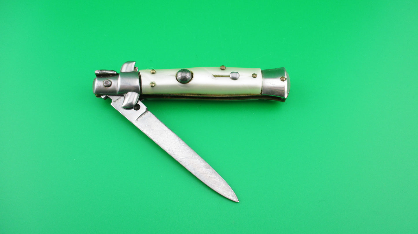 z ROSTFREI 18cm Italian Stiletto Swivel bolster Pearlex automatic knife