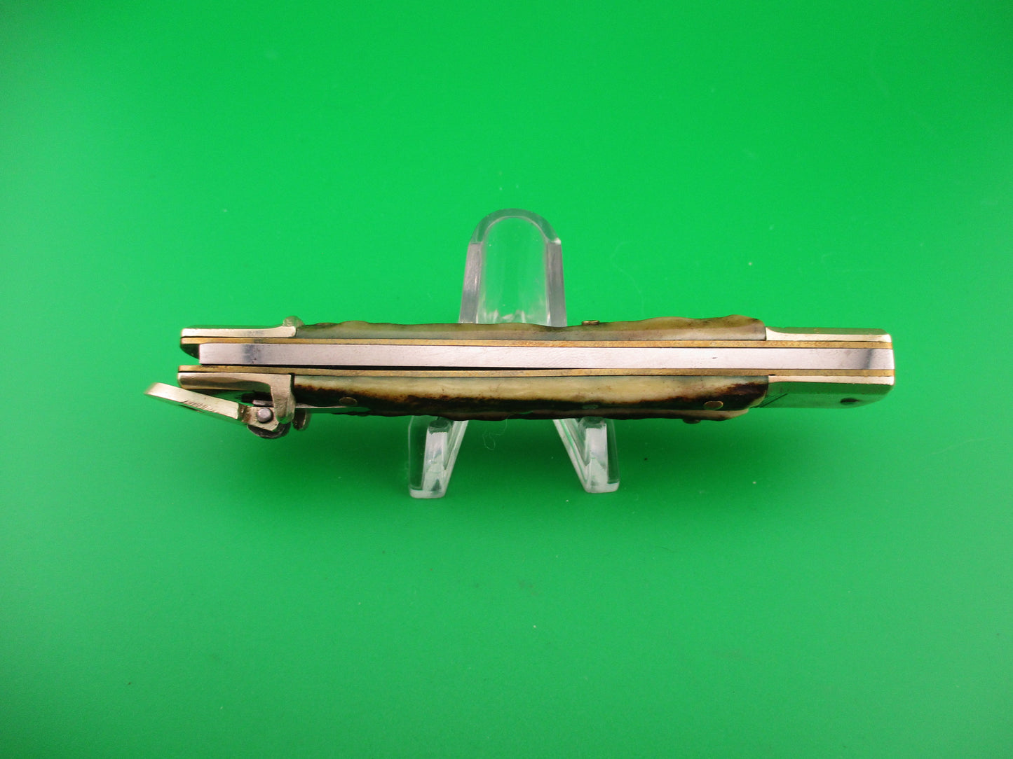 HUBERTUS SOLINGEN ROSTFREI 11cm German Slimline Lever Stag automatic knife
