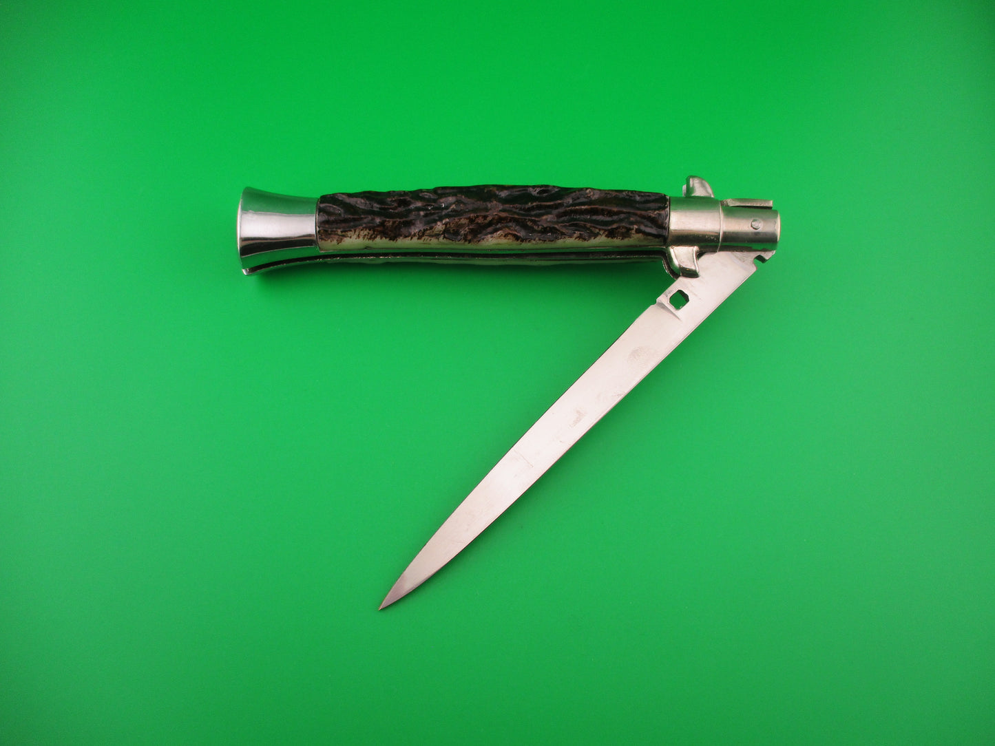 PAT 220374 INOX 28cm Spanish Faux Stag Stiletto Switchblade knife