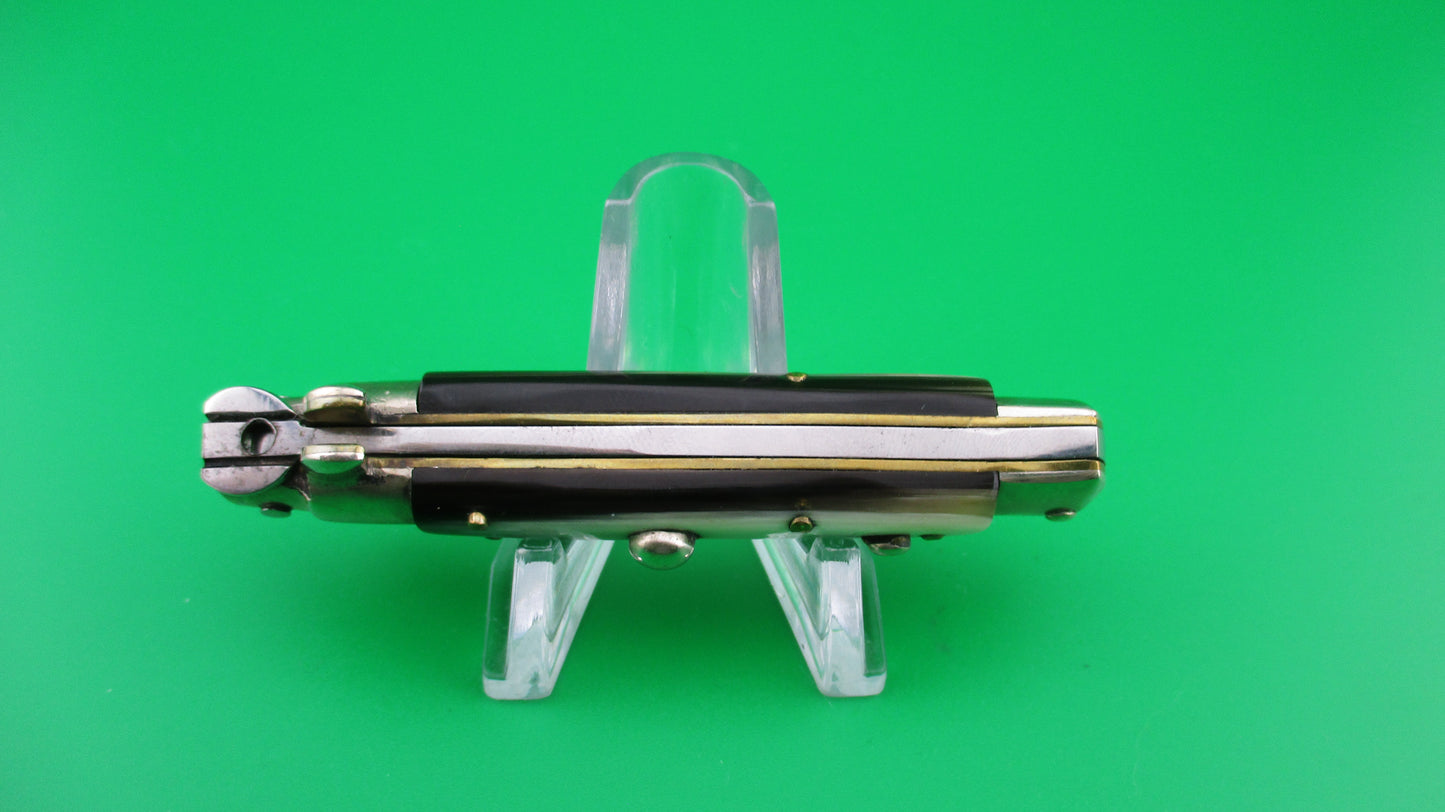 z Sterile 14cm Italian Picklock Bayonet horn 1950s vintage automatic knife