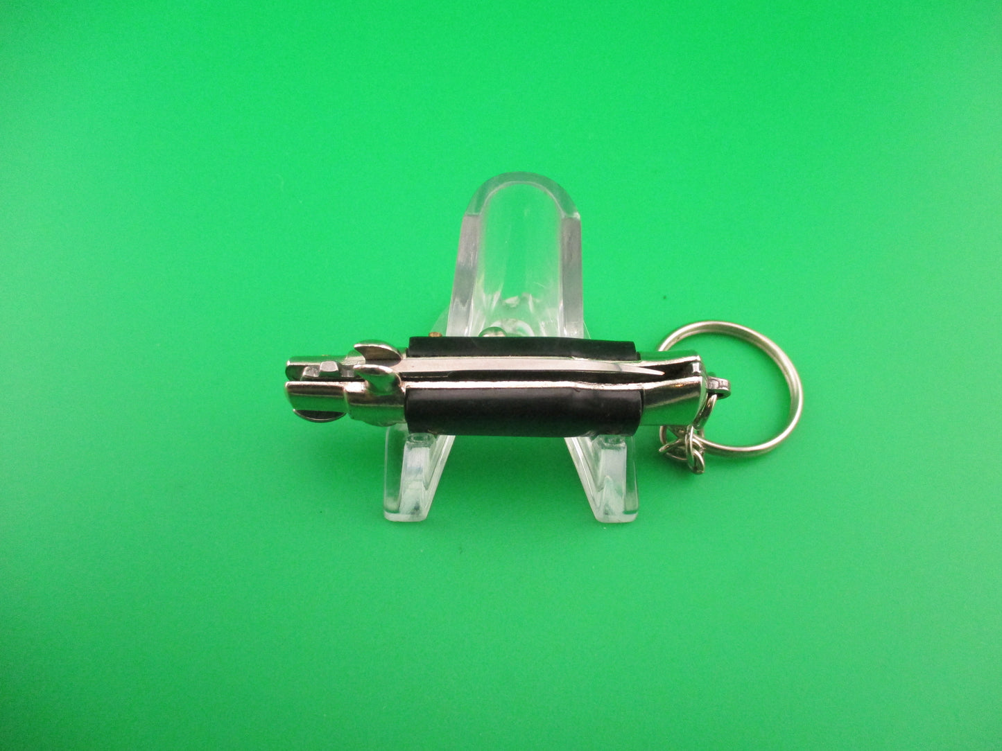 Anchor INOX 10cm Italian Keychain Picklock Stiletto Black mini automatic knife