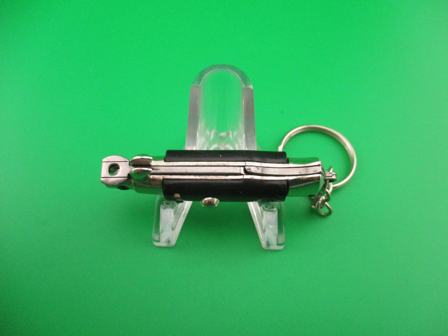 Anchor INOX 10cm Italian Keychain Picklock Stiletto Black mini automatic knife