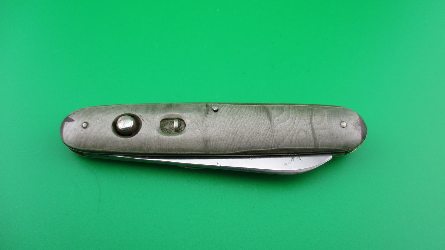 z Schrade Cut Co Large Double Smoked Pearl switchblade knife
