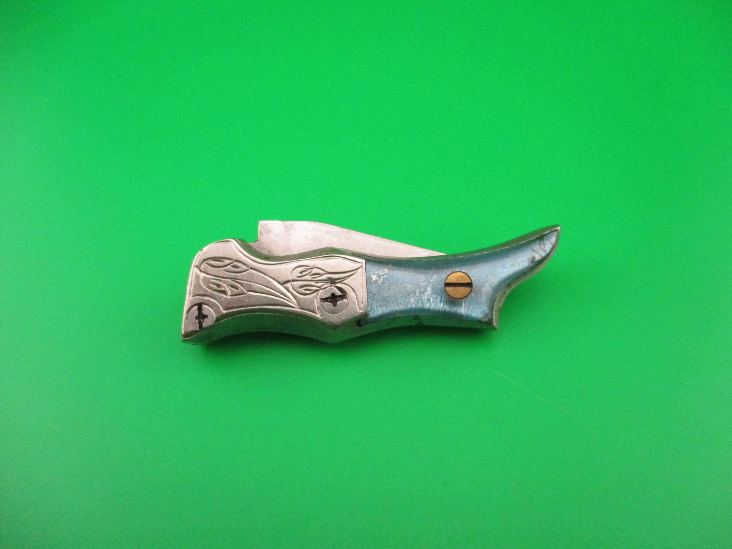 RPK 10cm MINI Russian Prison Knife vintage automatic blue leg knife