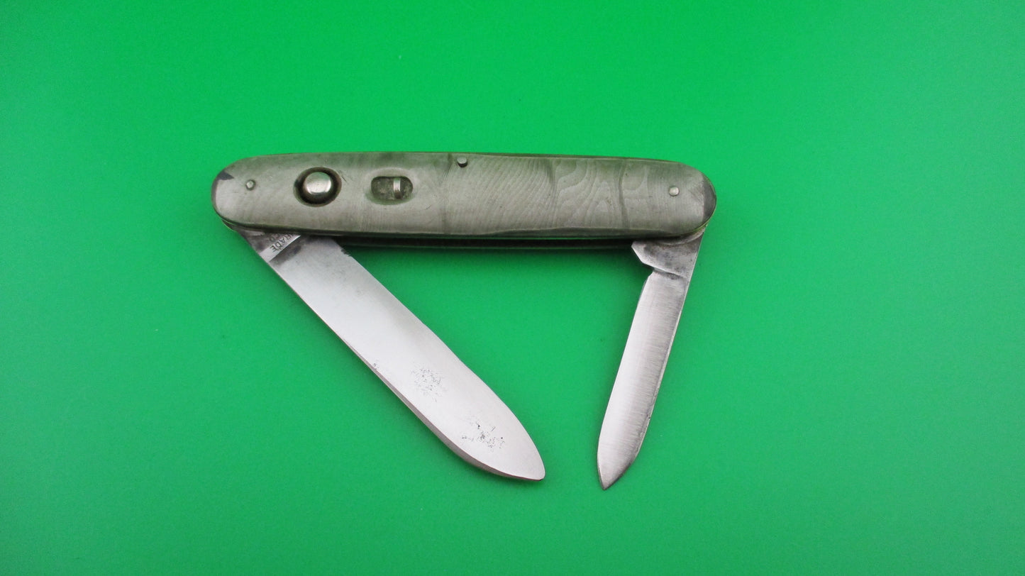z Schrade Cut Co Large Double Smoked Pearl switchblade knife