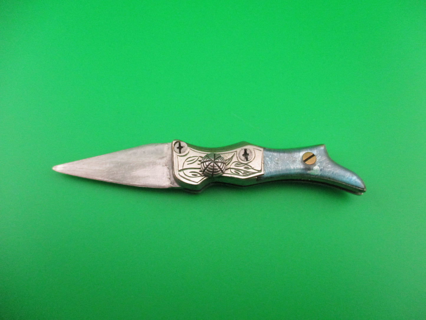 RPK 10cm MINI Russian Prison Knife vintage automatic blue leg knife