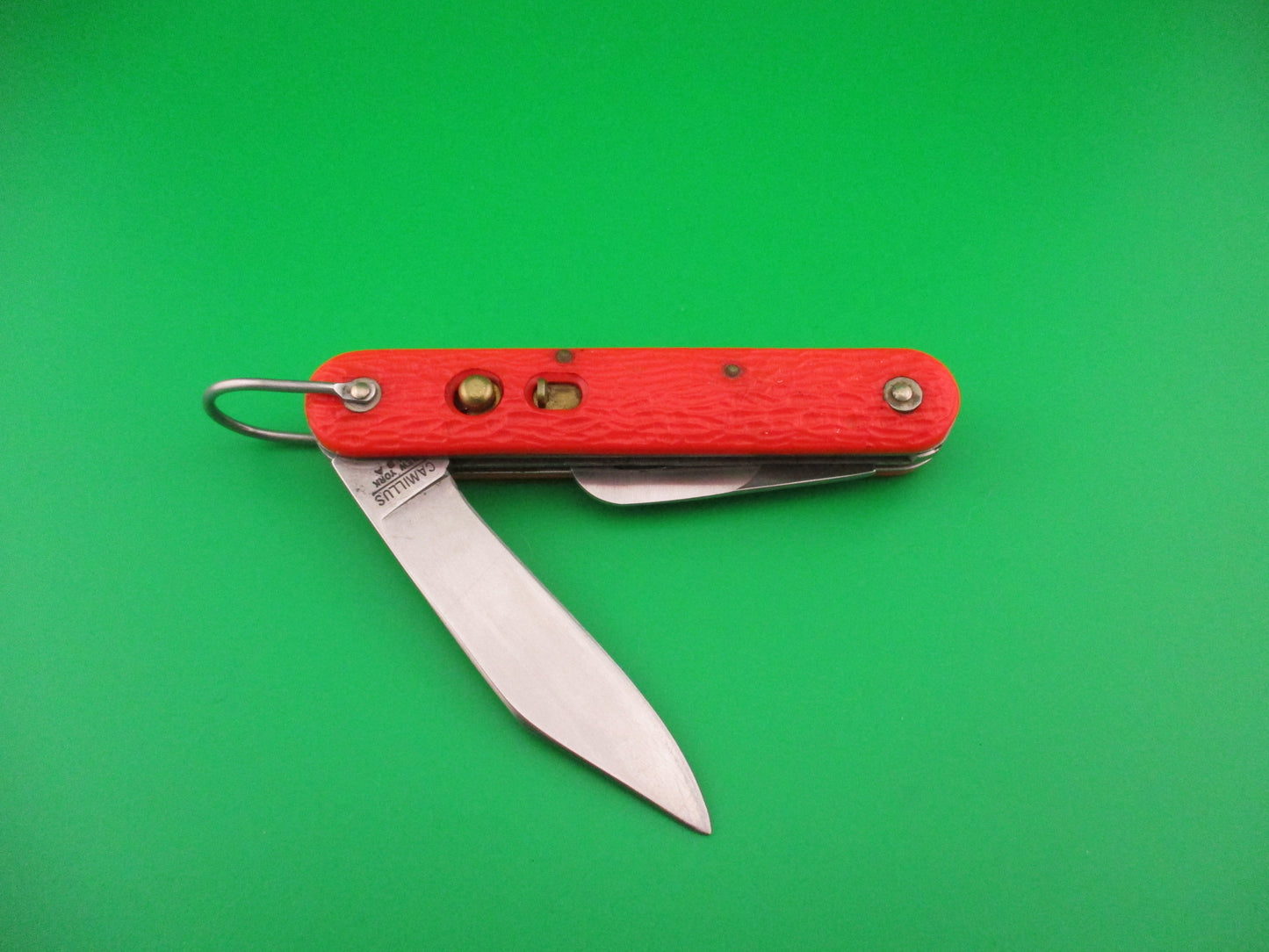 z CAMILLUS vintage MC1 Orange paratrooper automatic knife with hook blade